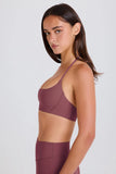 Scoop Neck Halterneck Sports Bra in Acai