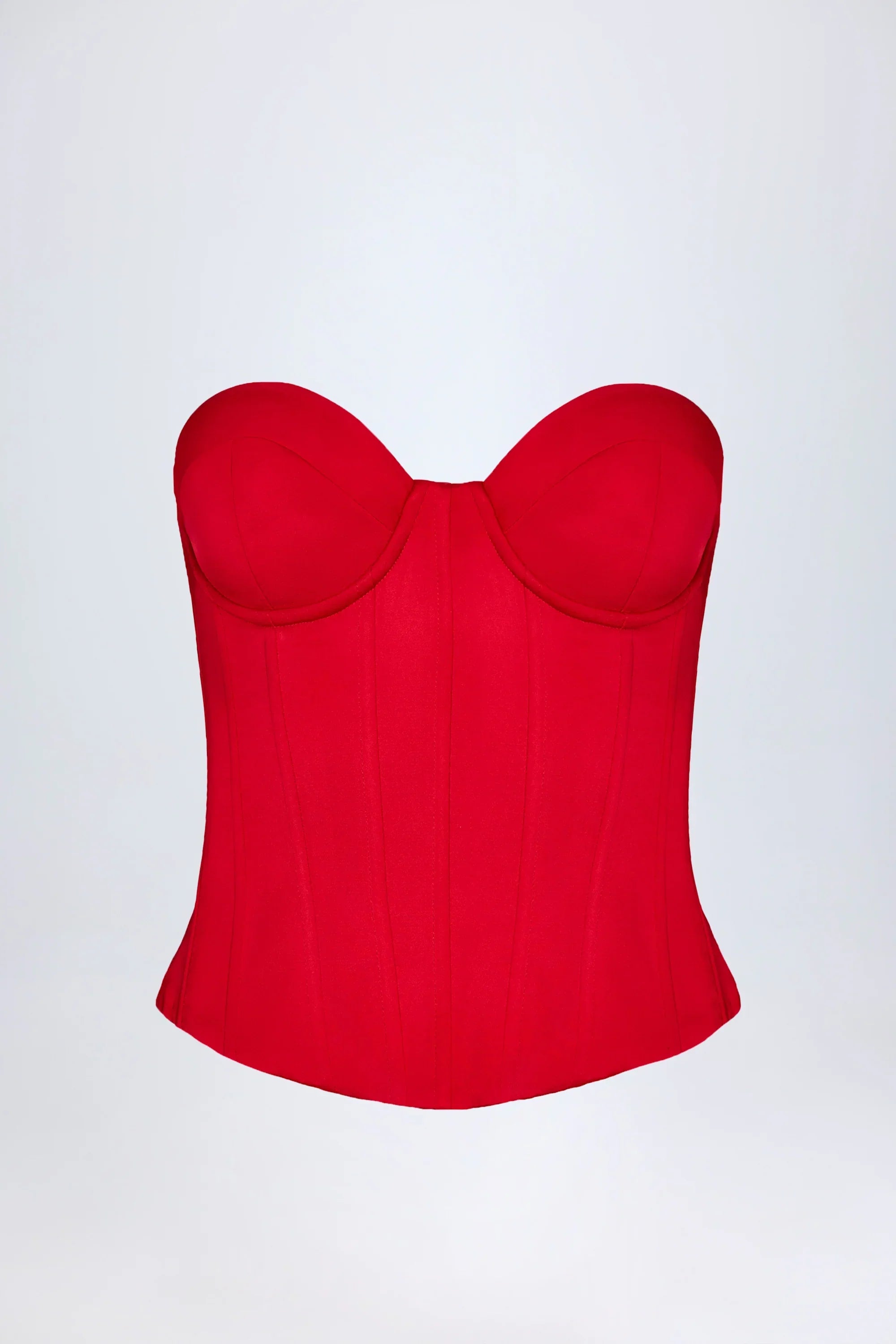 Lace Up Corset Top in Fire Red