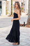 Ainsley Black Strapless Maxi Dress