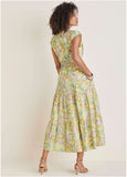 Smocked Waist Maxi Dress Candied Shortbread Paisley