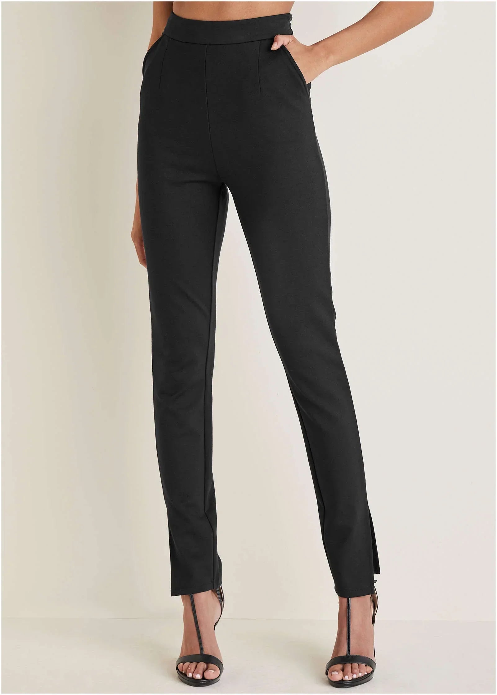 Smoothing Ponte Skinny Pants Jet Black
