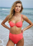 High Waist Bikini Bottom Ocean Coral