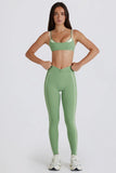 Soft Active Twist Front Leggings in Jade
