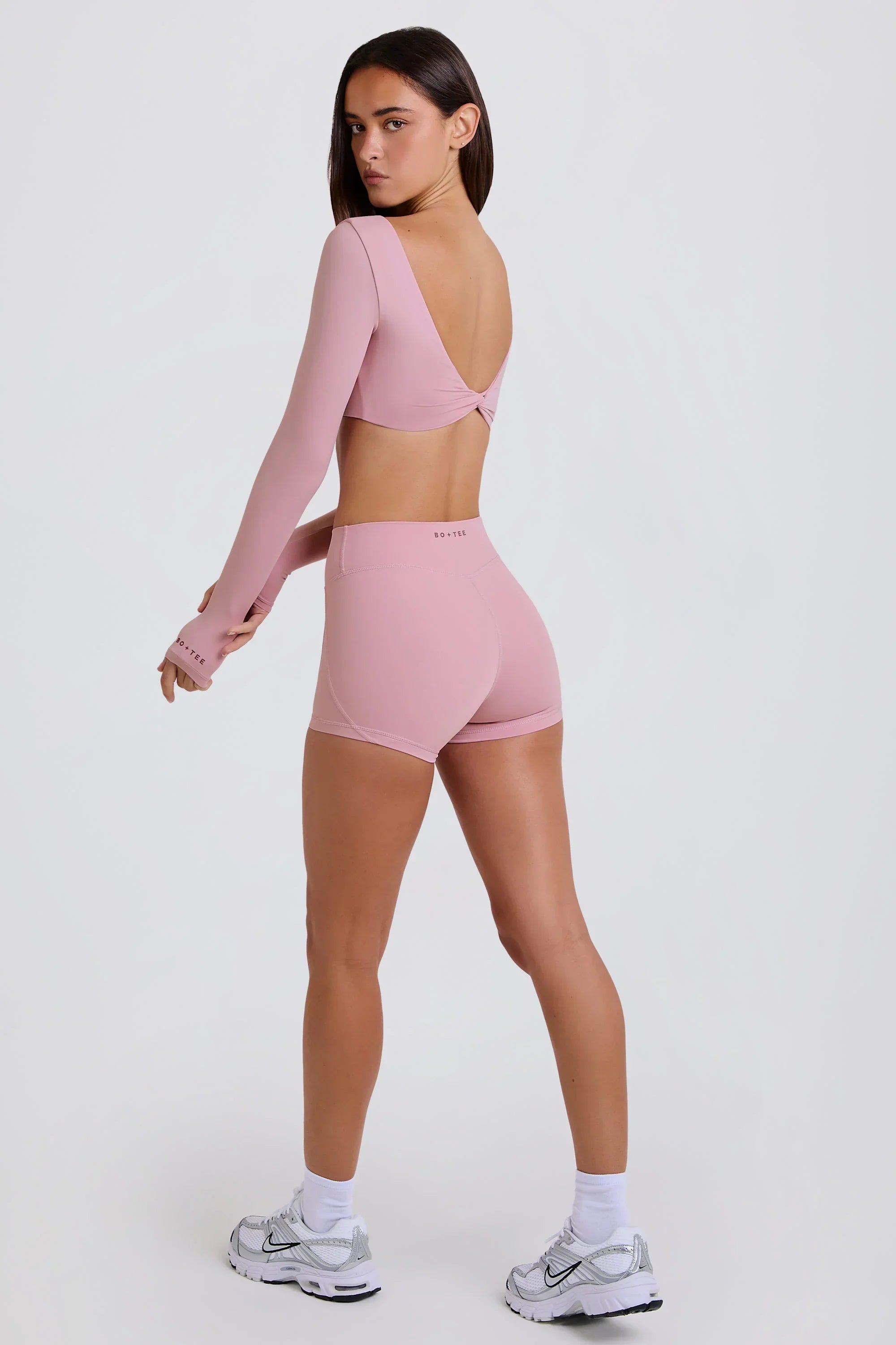 High Waist Mini Shorts in Mauve