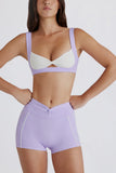 Soft Active Twist Front Sports Bra in Lavender