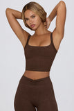 Cropped Tank Top in Pecan Marl