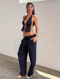 LAINEY TOP NAVY PINSTRIPE