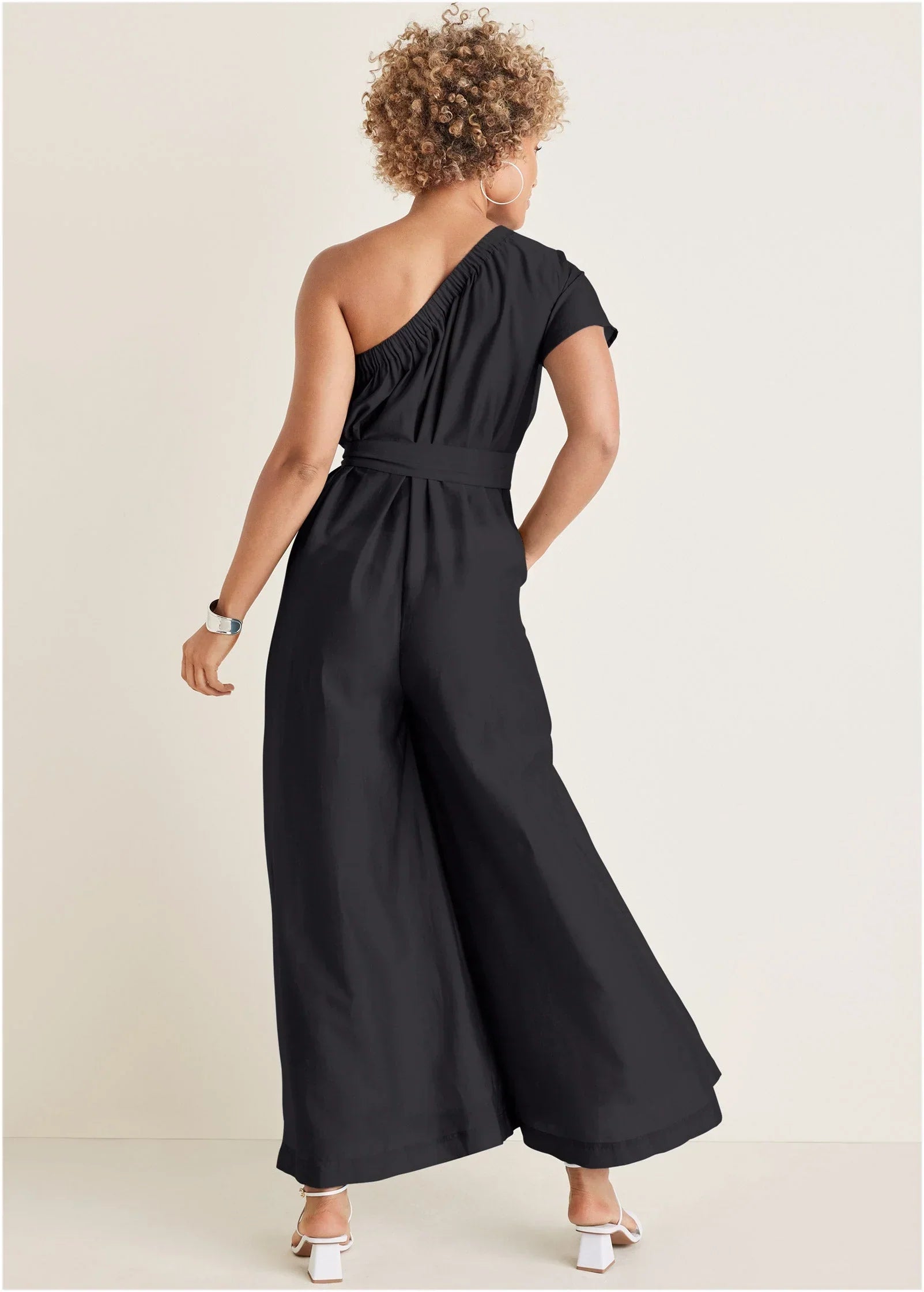 One Shoulder Jumpsuit Black