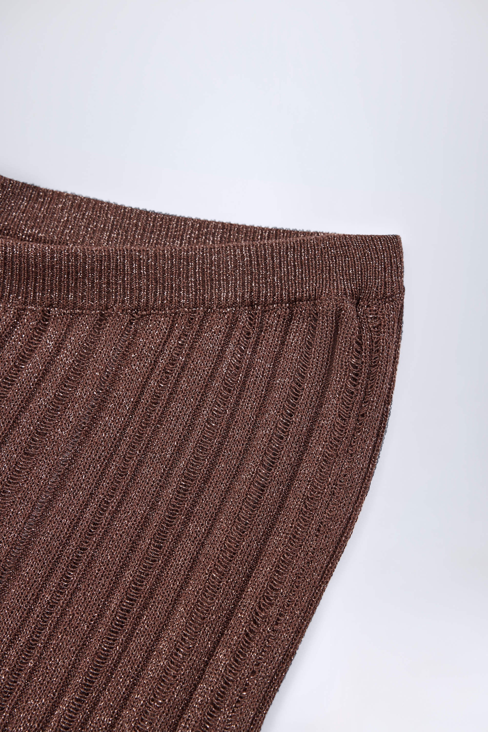Mid Rise Flared Trousers in Bronze