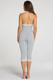 Modal Lace Trim Capri Jumpsuit in Grey Marl