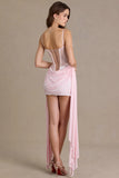 Embellished Lace Corset Mini Dress in Blossom