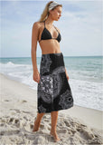 Convertible Cover Up Dress Ornate Medallion Black