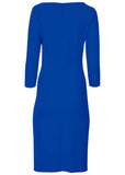Ponte Ruched Dress Blue