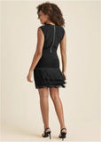 Bandage Fringe Dress Black