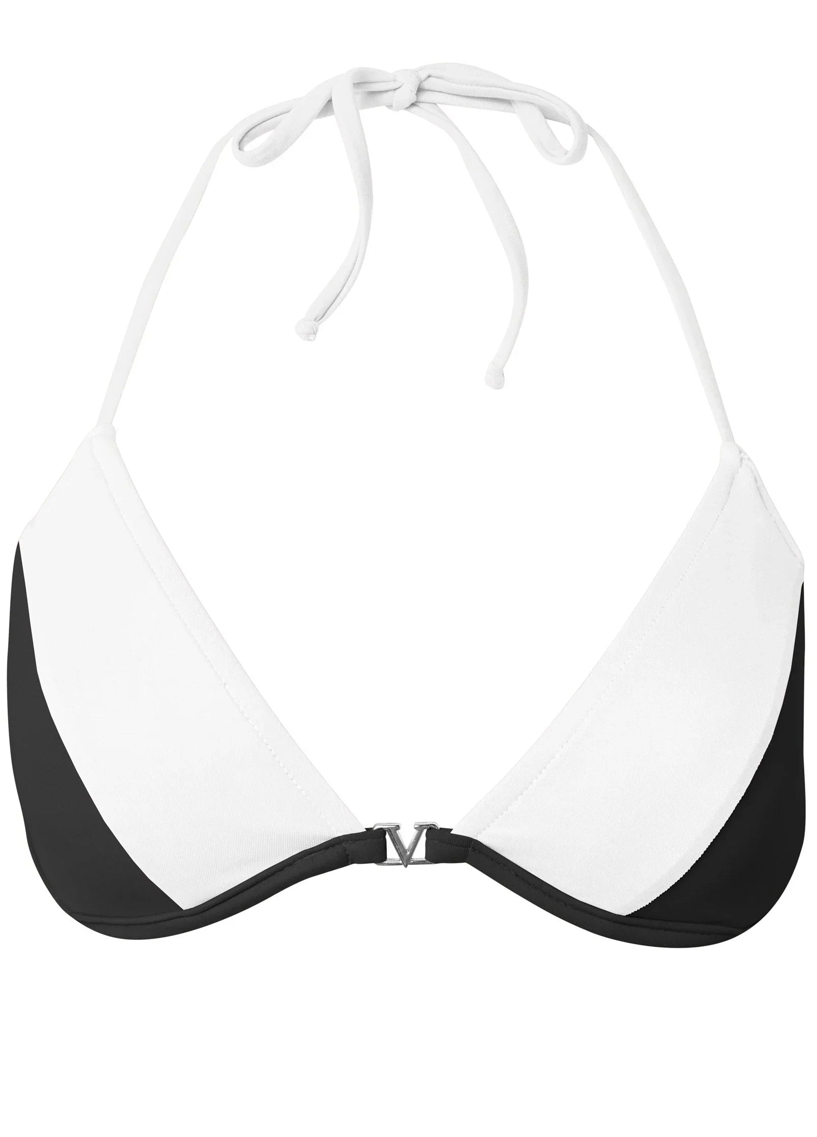 Underwire Triangle Top Black White
