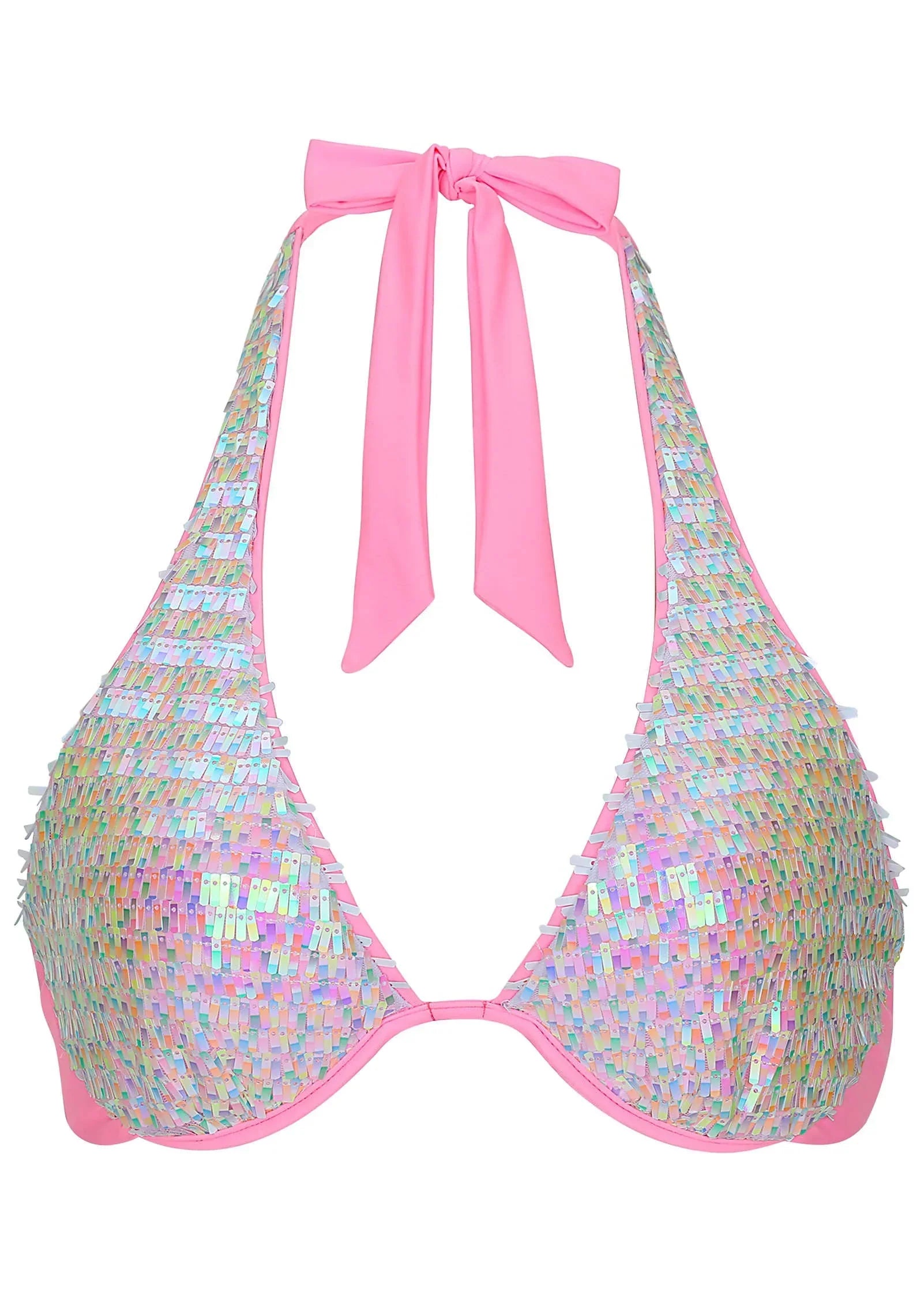 Getaway Glitz Belize Underwire Halter Top Pink Multi