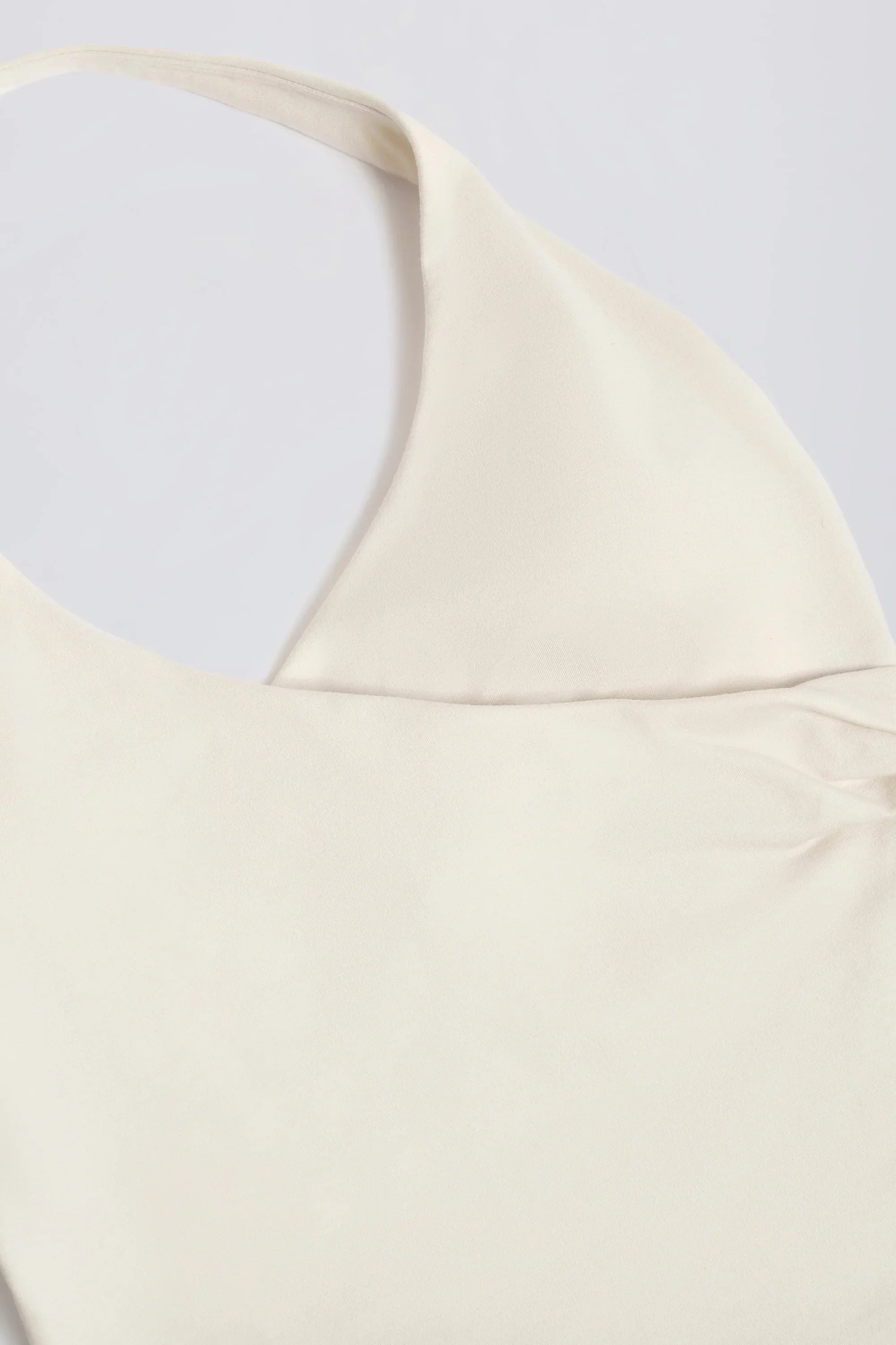 Halterneck Open Back Tank Top in Vanilla