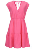 Tiered Cover Up Dress Raspberry