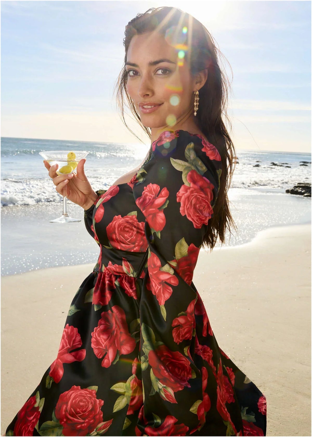 Corset Mini Dress Antique Roses