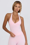 Halterneck Open Back Tank Top in Bloom