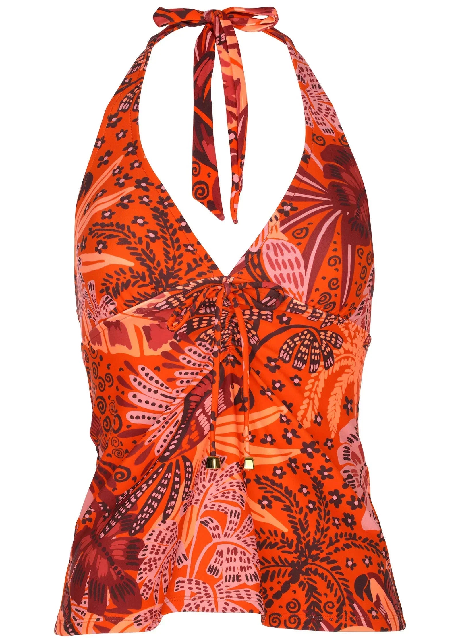Sicily Halter Tankini Top Parrot Palm