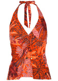 Sicily Halter Tankini Top Parrot Palm