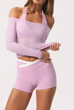 Soft Jersey Off Shoulder Top in Sweet Pink