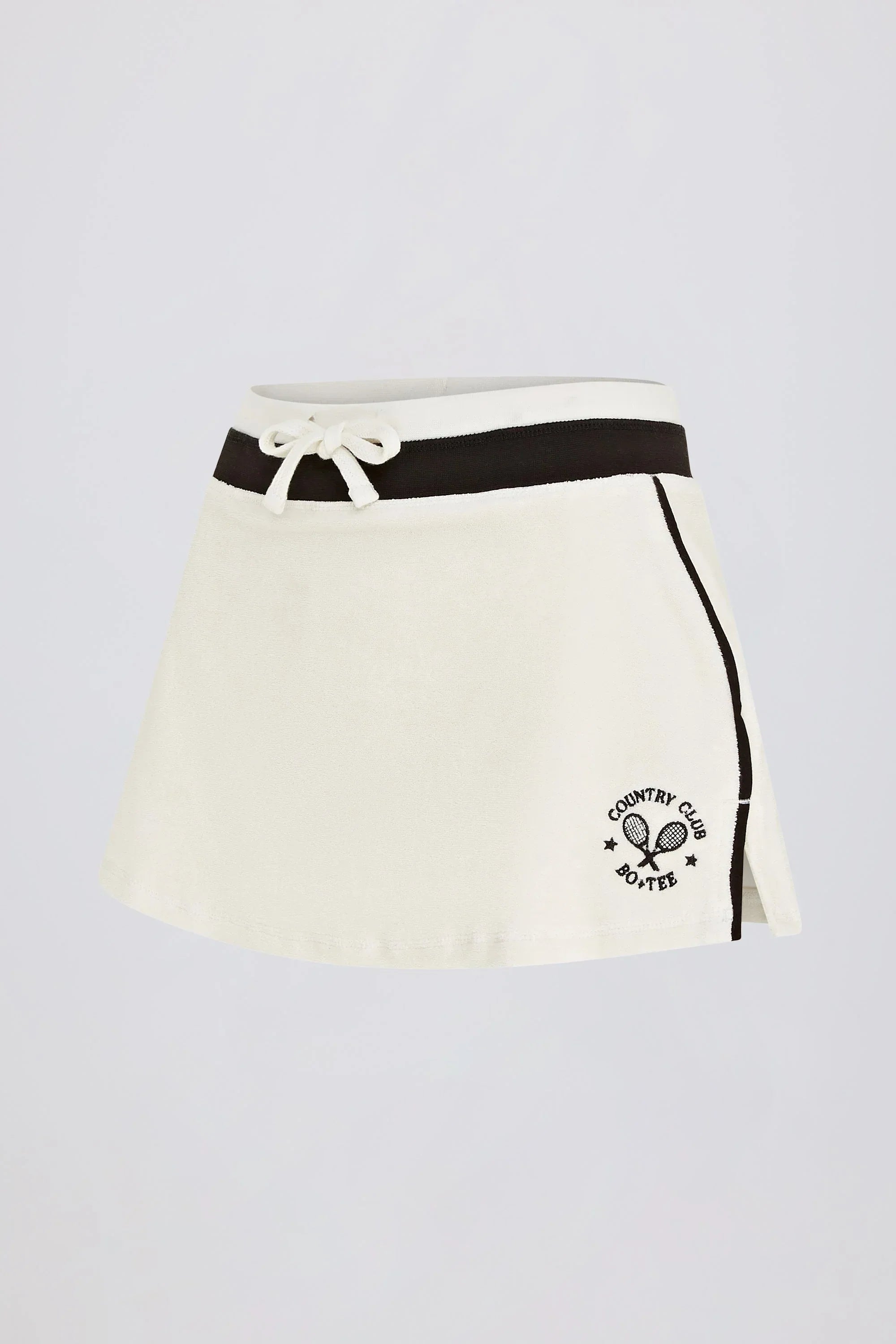 Terry Towelling Mid Rise Skort in Ivory