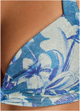 Shine St Lucia Twist Front Top Denim Botanical