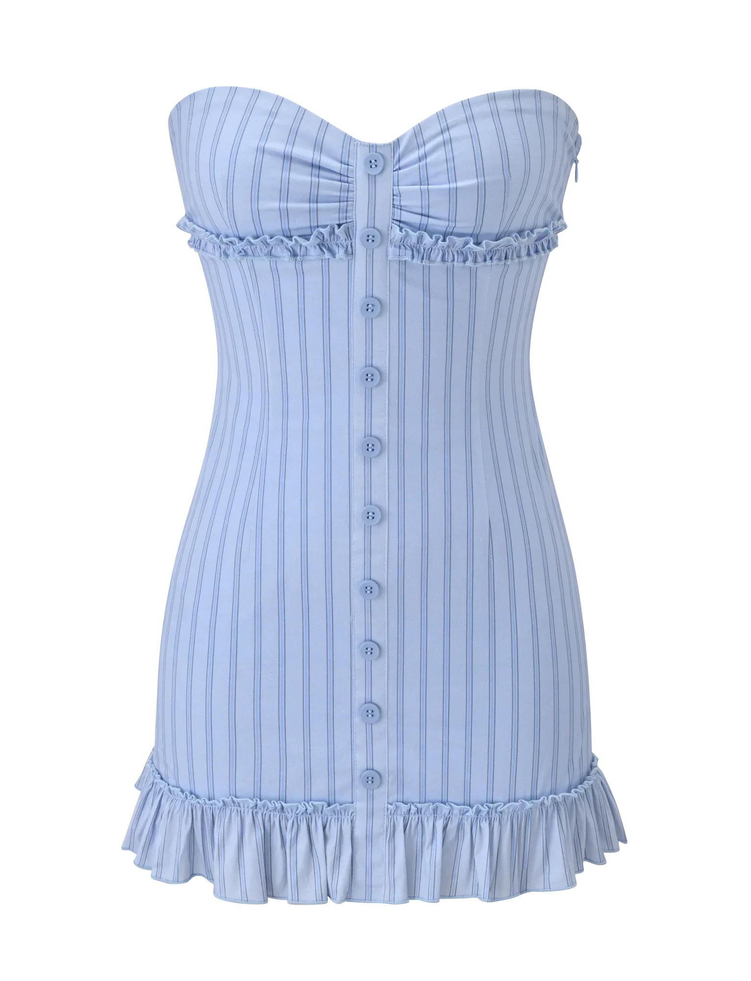 KITTIE STRAPLESS DRESS BLUE STRIPE
