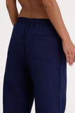 Brushed Jersey Wide Leg Joggers in Midnight