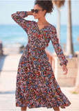 Button Down Midi Dress Purple Multi