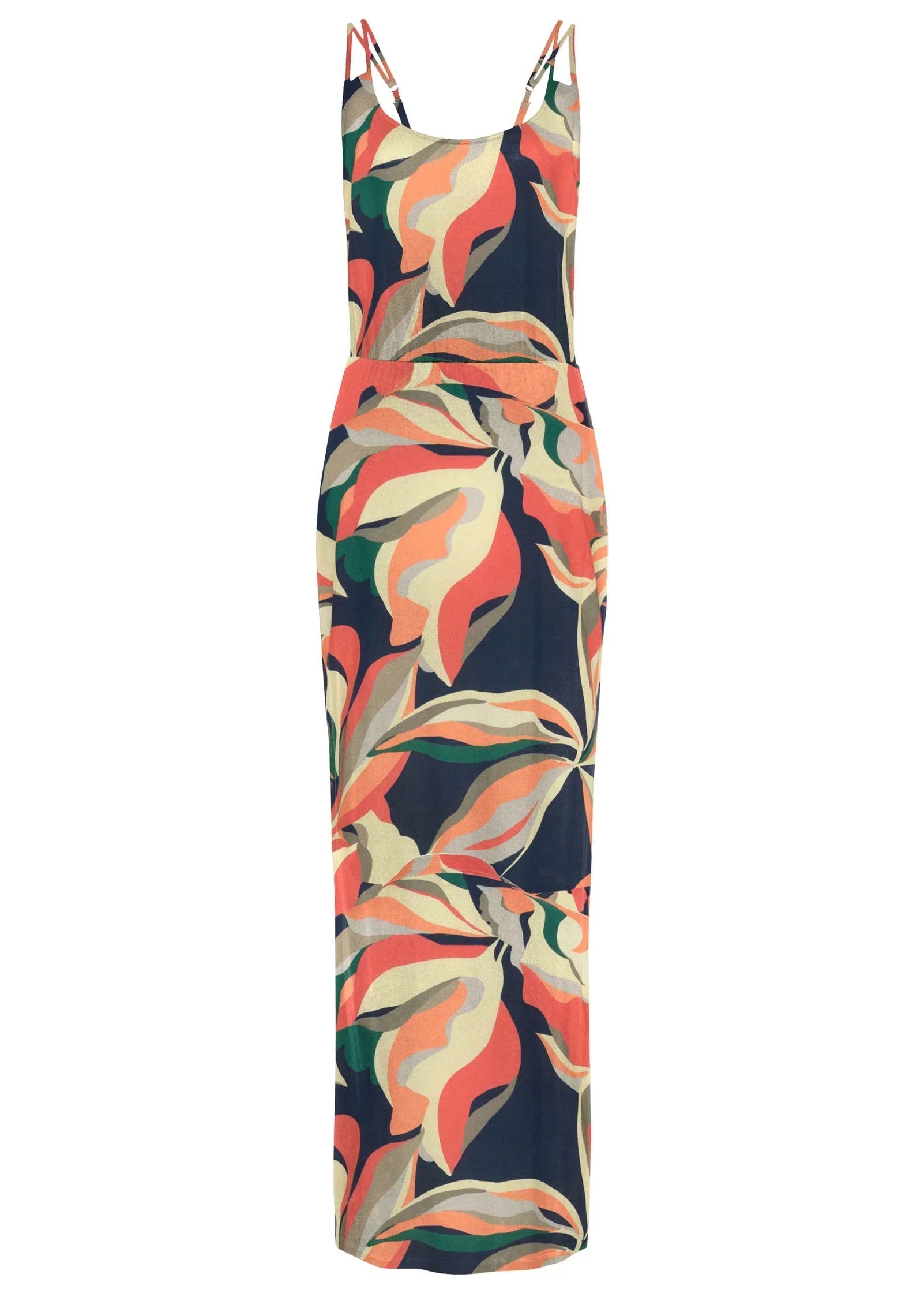 High Slit Maxi Dress Navy Multi