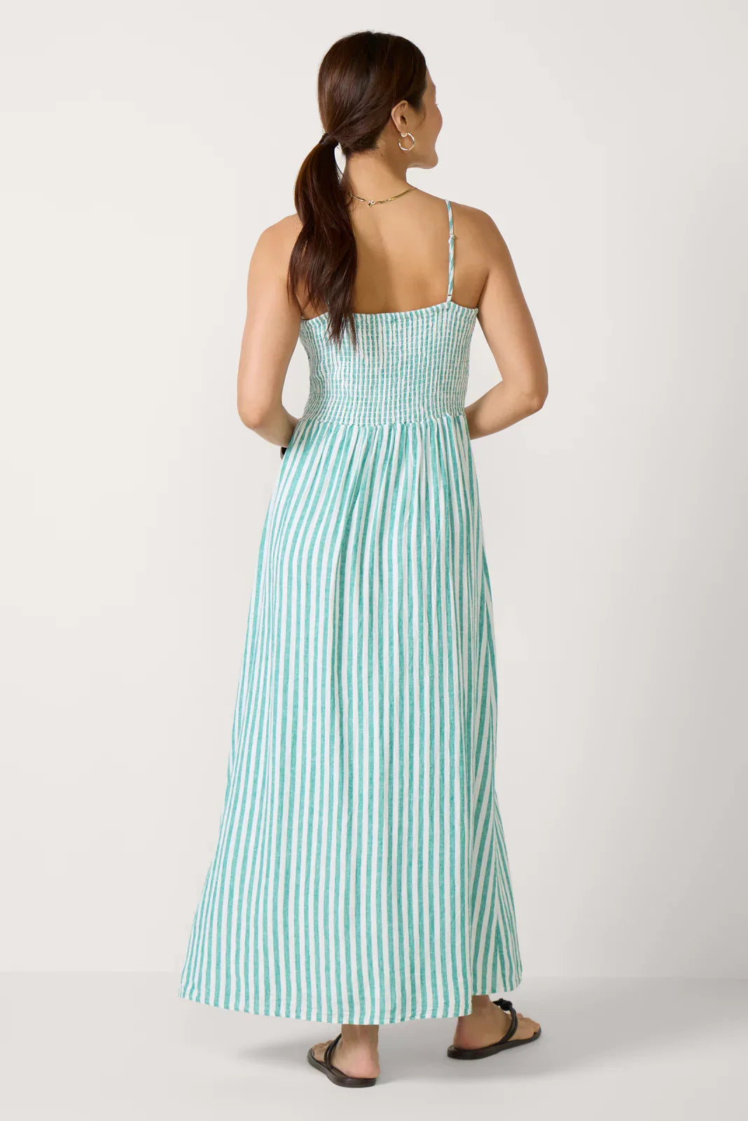 Bayside Striped Linen Dress