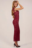Sweetheart Neck Maxi Dress in Wine