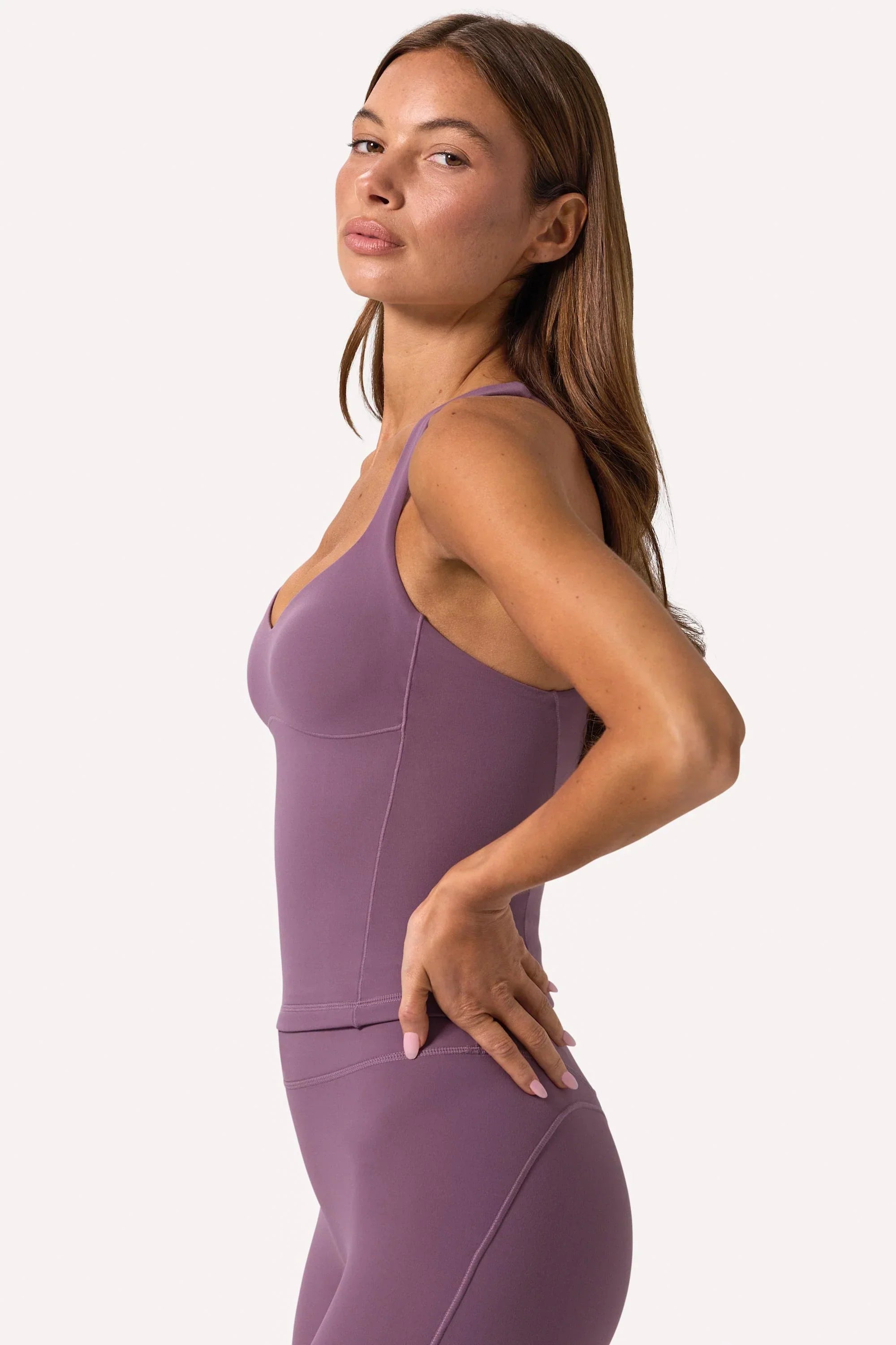 Soft Active Sweetheart Neck Tank Top in Dusk