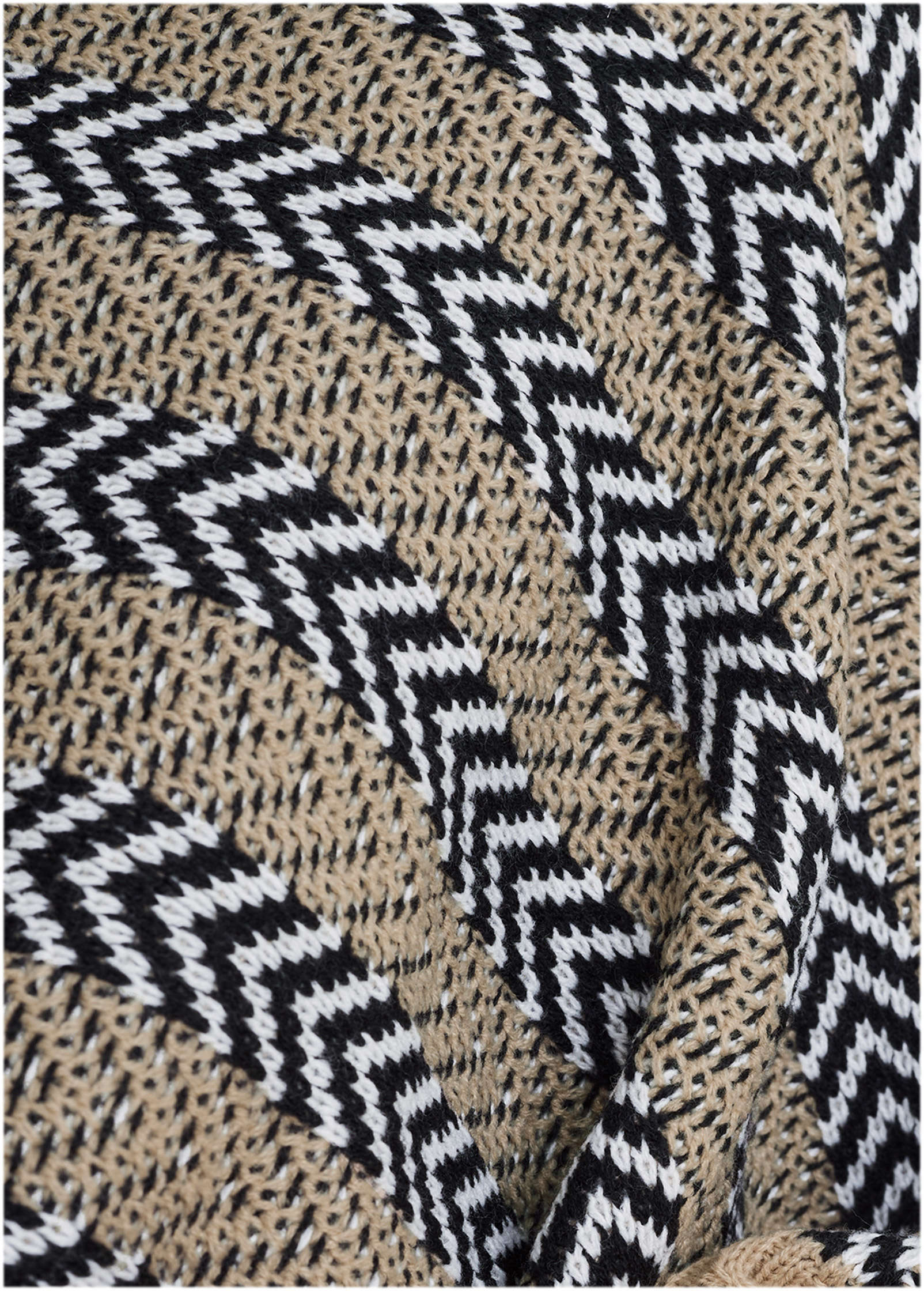 Sweater Poncho Tan Combo