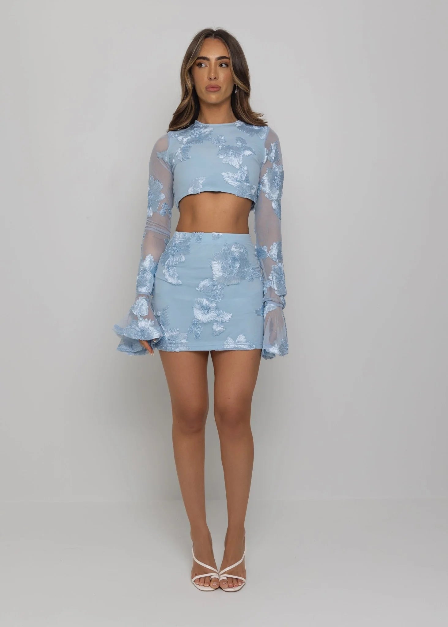 Love Ignited Long Sleeve Two Piece Blue