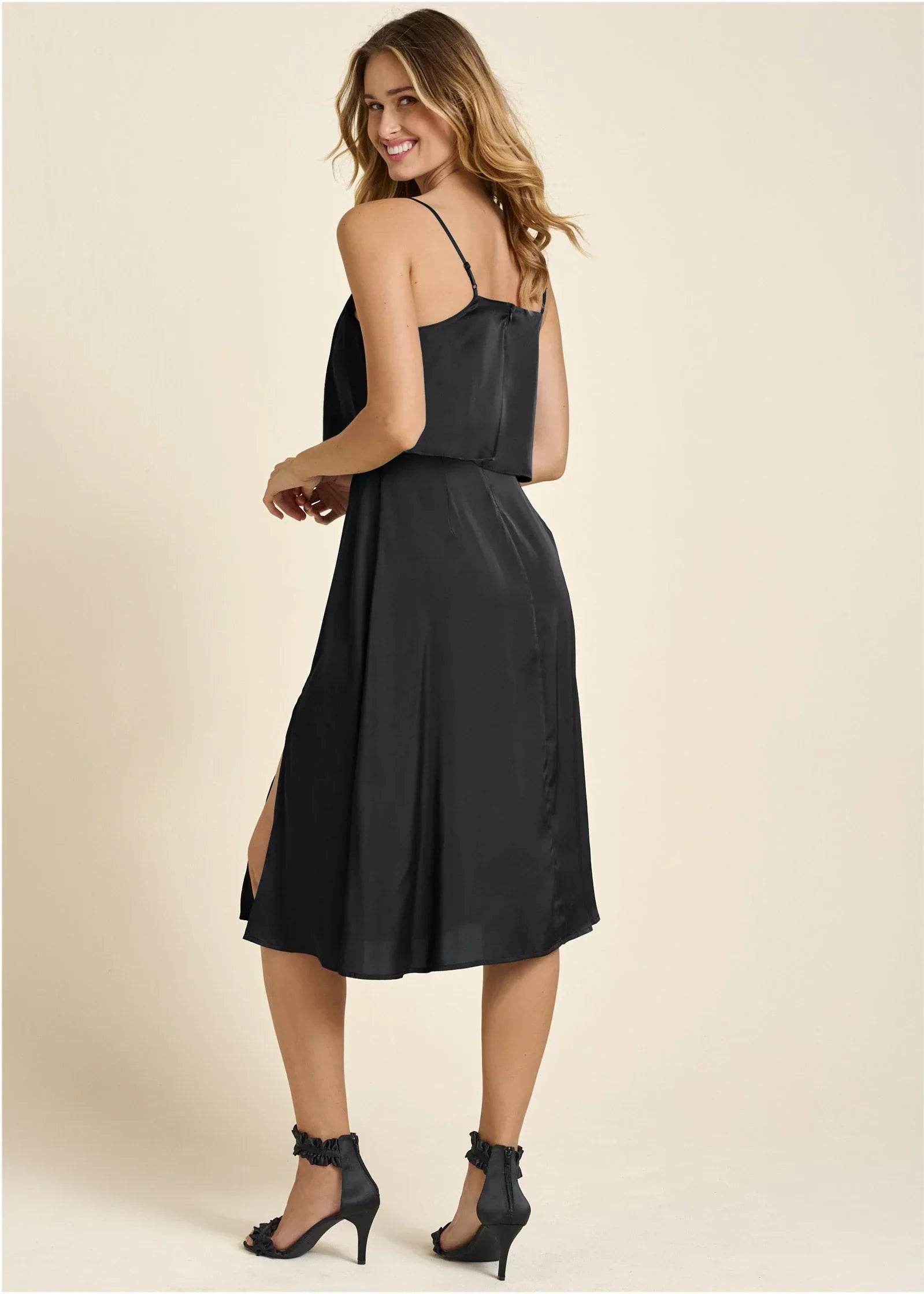 Overlay Midi Dress Jet Black