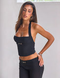 KITTIE BUCKLE TOP BLACK