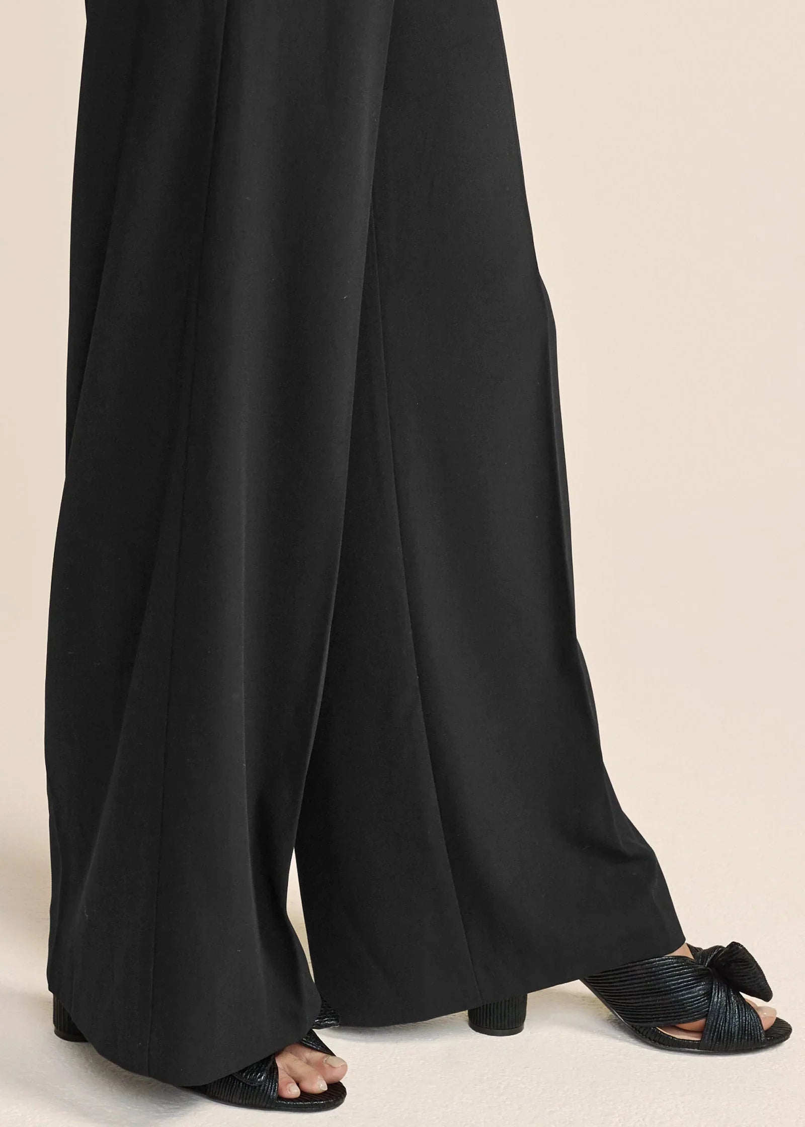 High Rise Wide Leg Trousers Jet Black