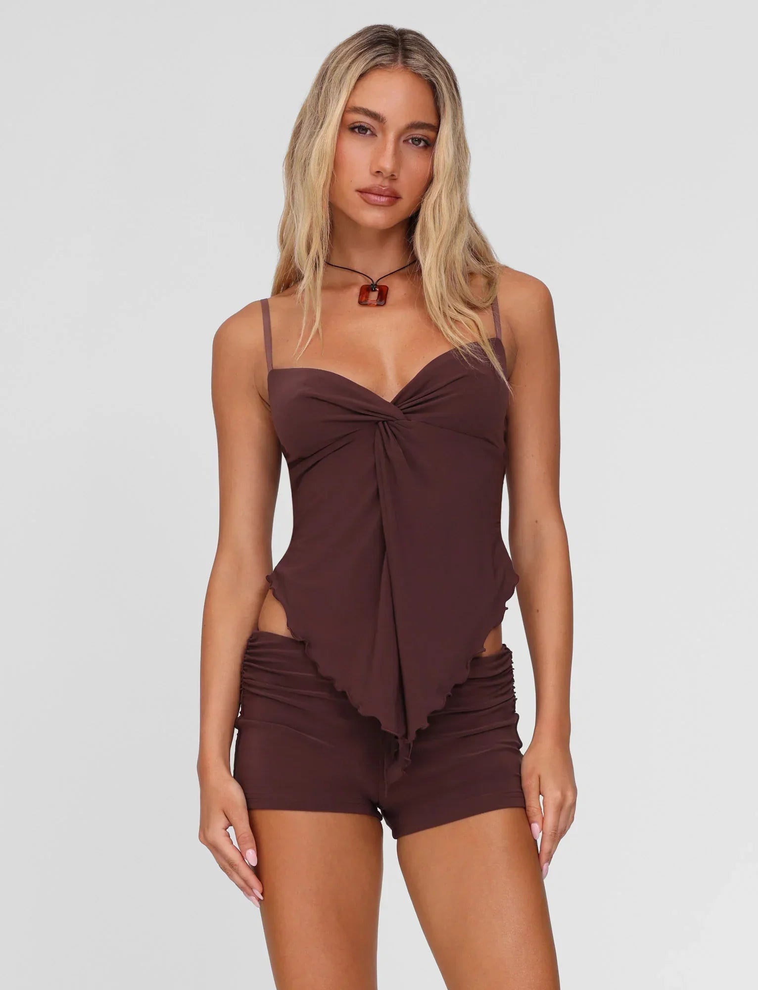 JOVIENNE TOP BROWN CHOCOLATE