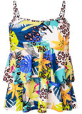 Ruffle Bandeau Tankini Top Wild Safari