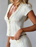 VALERIE RUFFLE TOP STRIPE