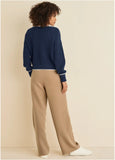 Anchor V Neck Sweater Navy White