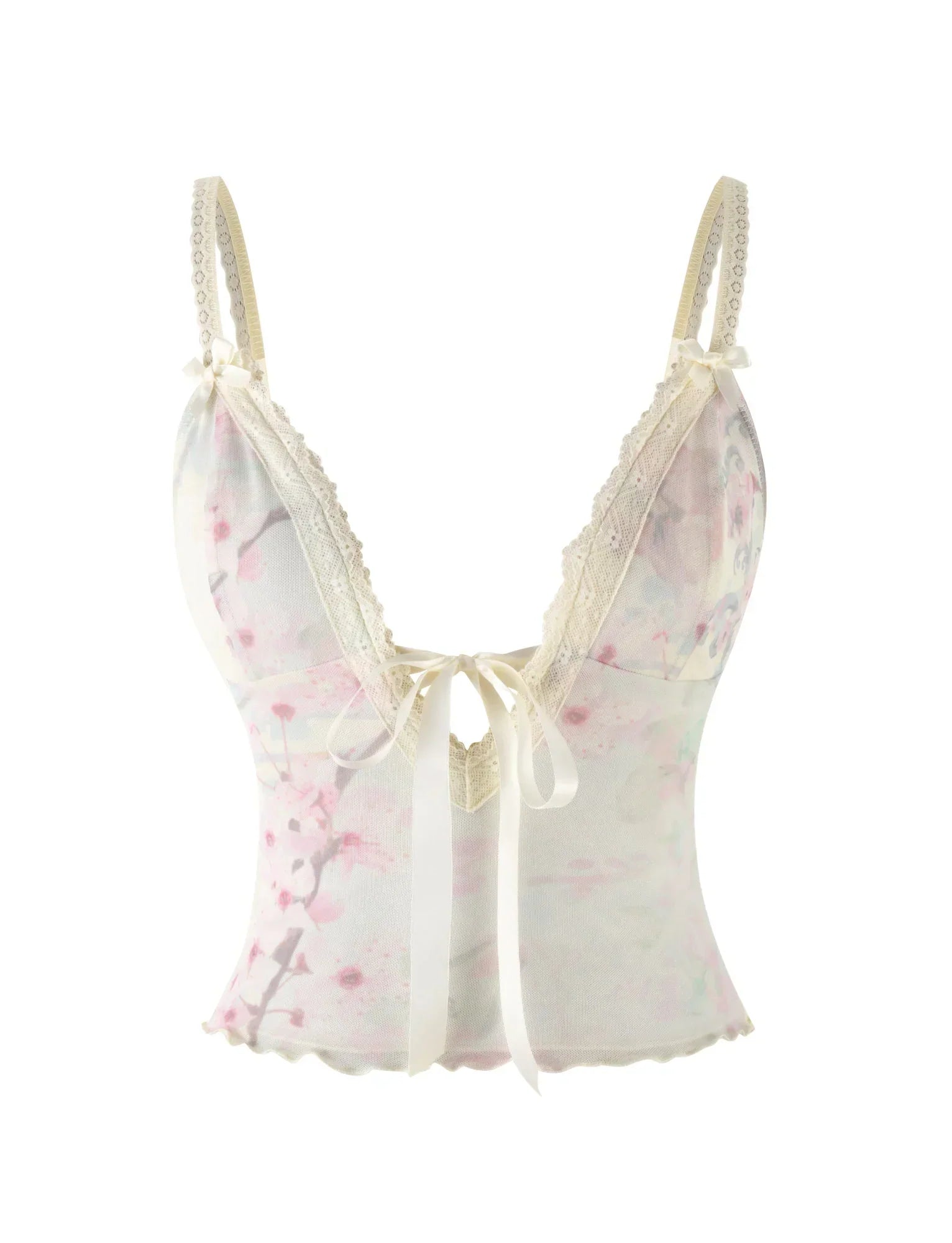 LONIE TOP NEUTRAL FLORAL WASHED CHERRY BLOSSOM