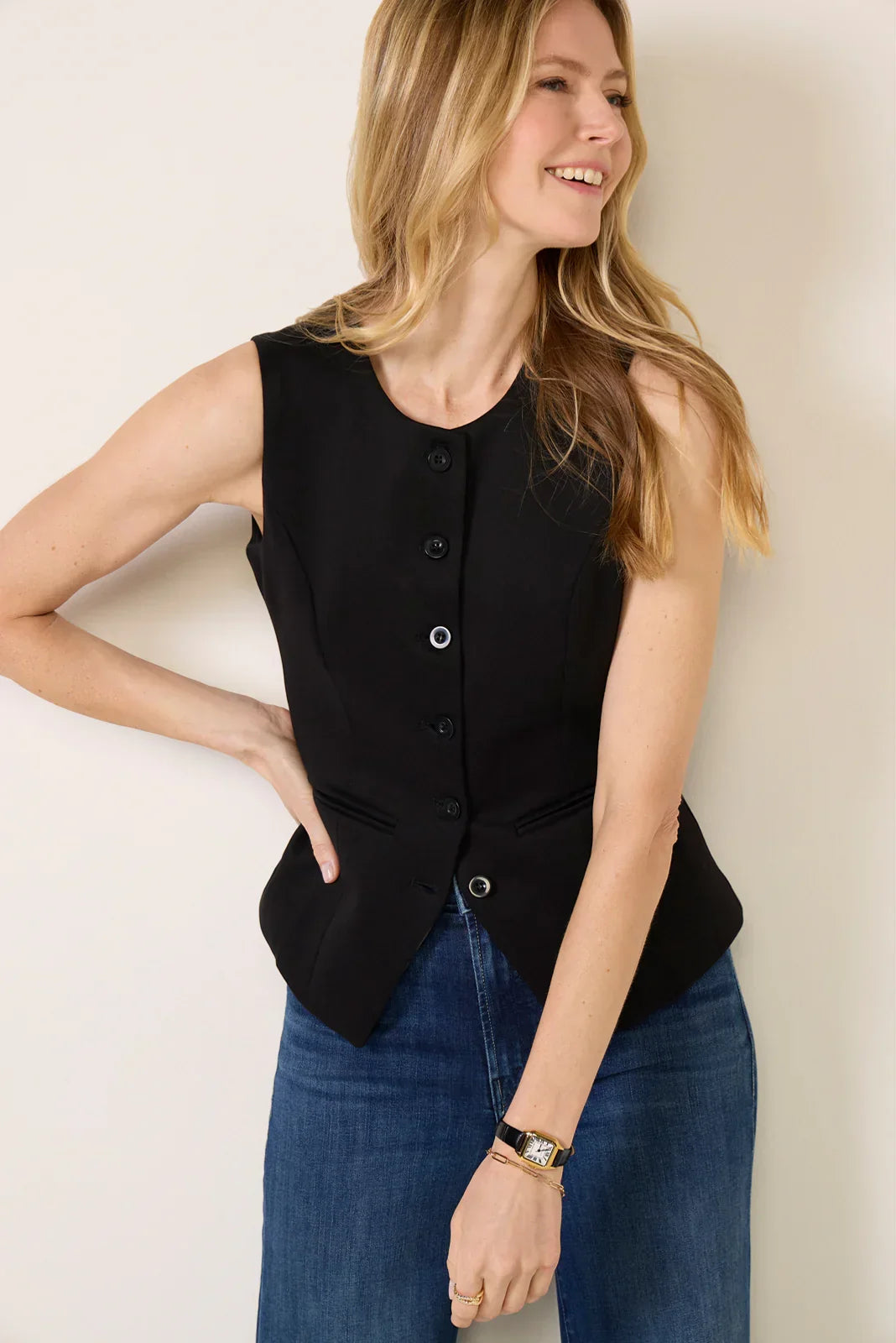 Kaylie Long Ponte Vest