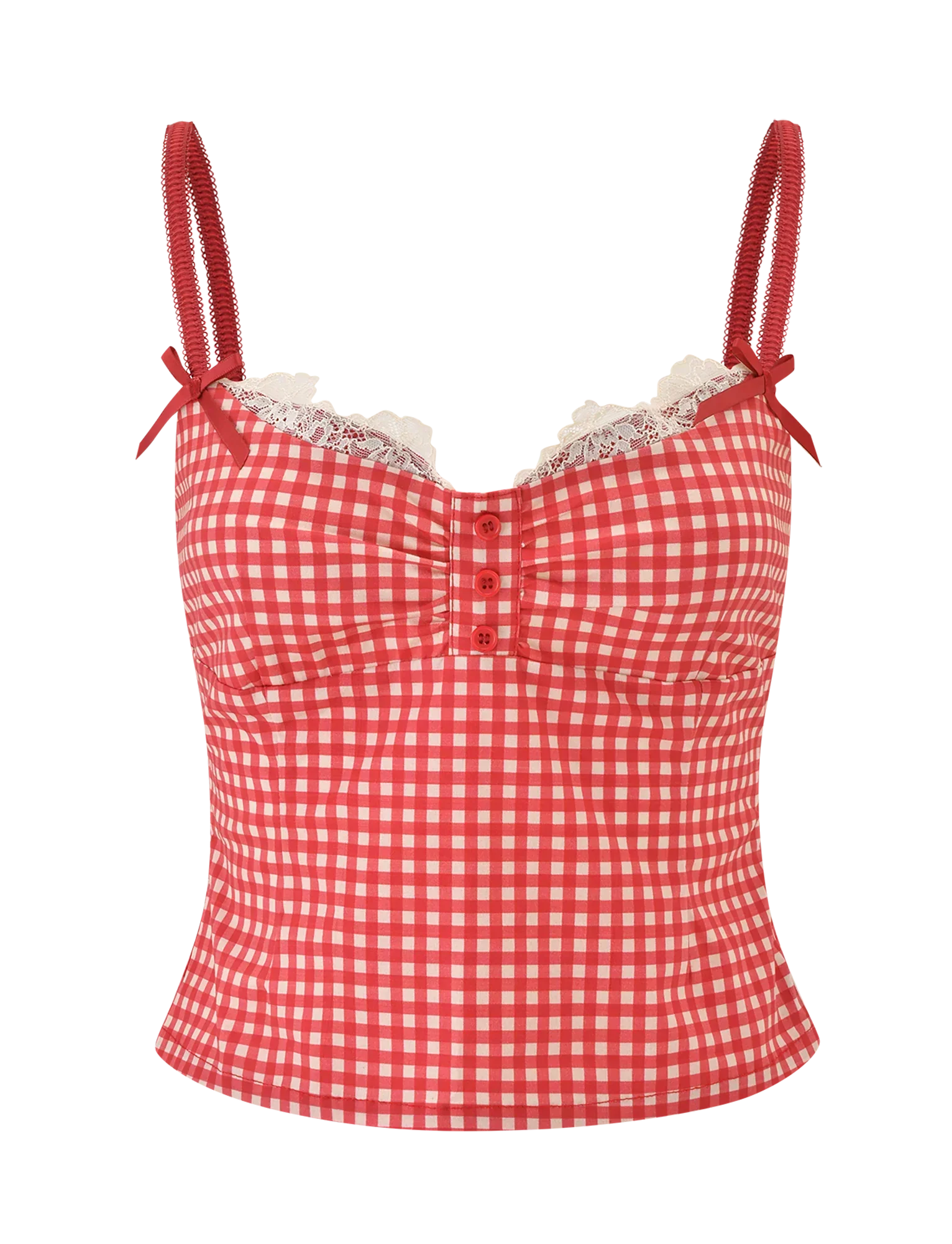 EMMALINE BUSTIER RED GINGHAM