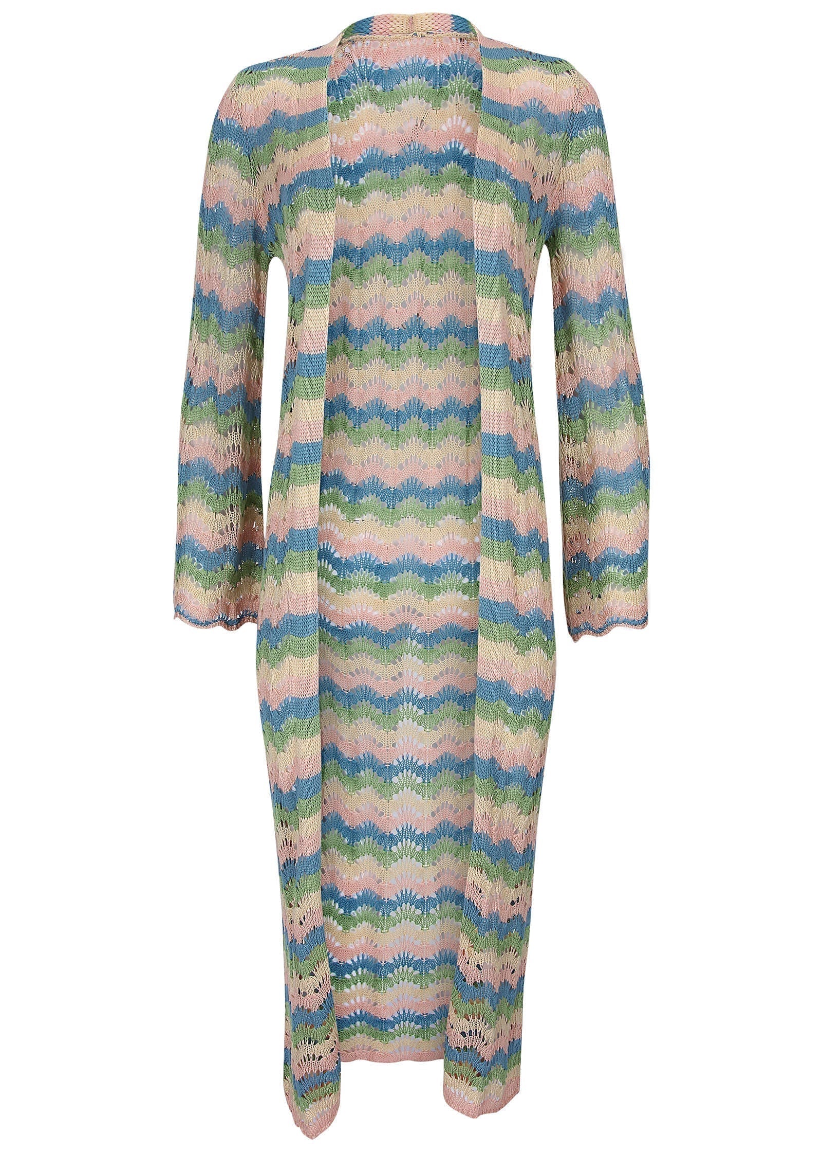 Pointelle Striped Duster Stripe Multi