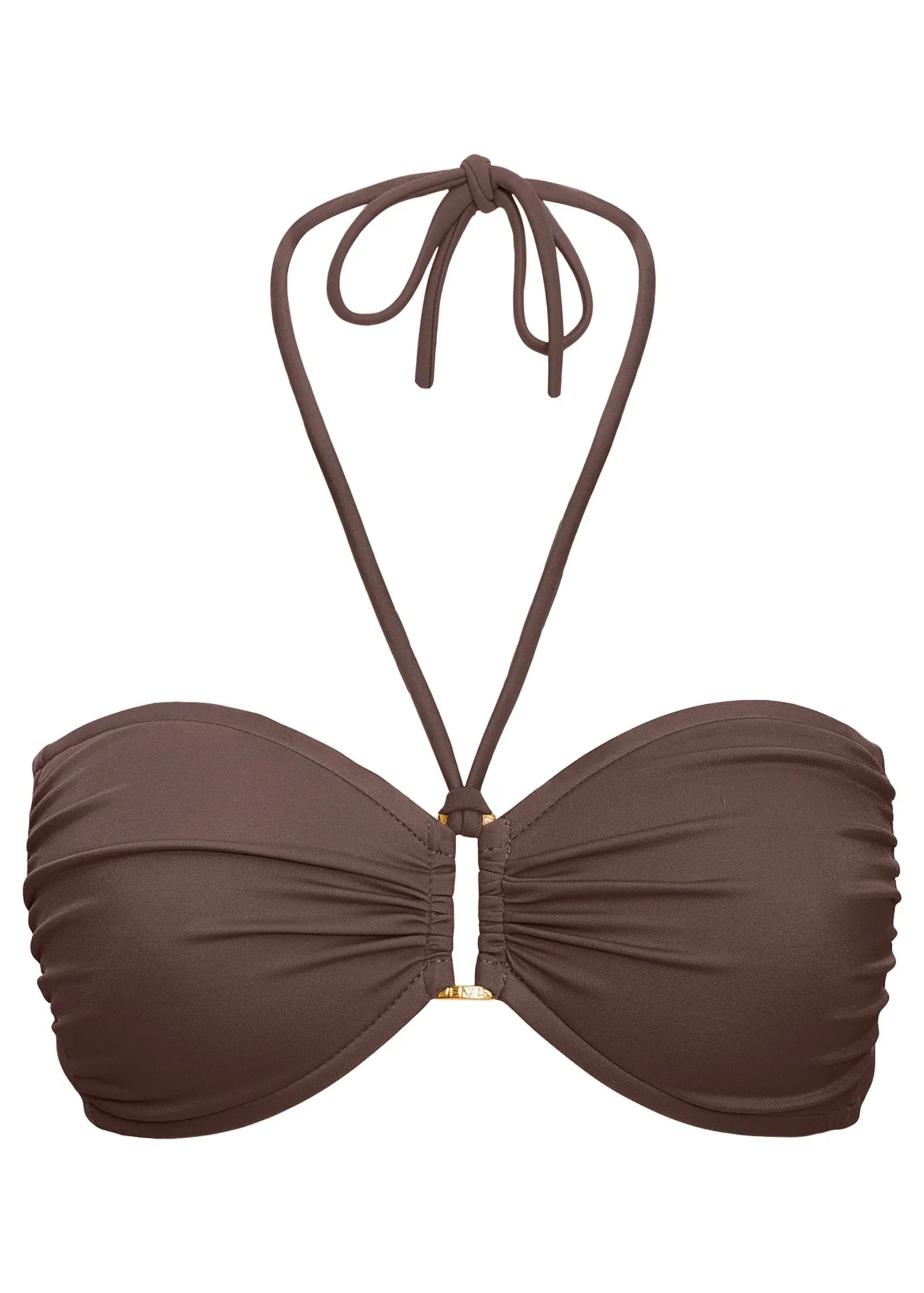 Shapely Ruched Bandeau Top Dark Truffle